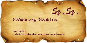 Szádeczky Szabina névjegykártya