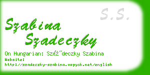 szabina szadeczky business card